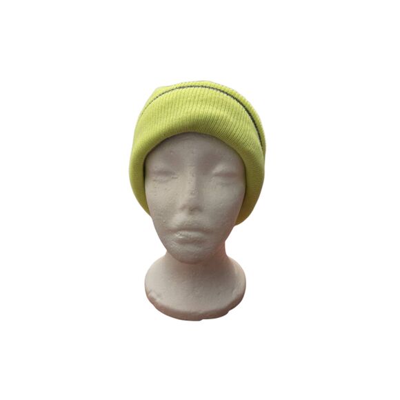 Occunomix Mens Neon Yellow W/ Reflective Stitching Fleece Lined Bobble Hat - Picture 5 of 7